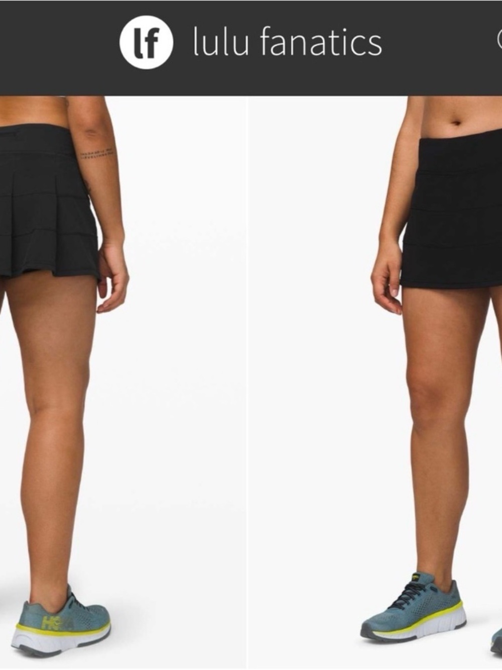 lululemon black pace rival skirt size 12